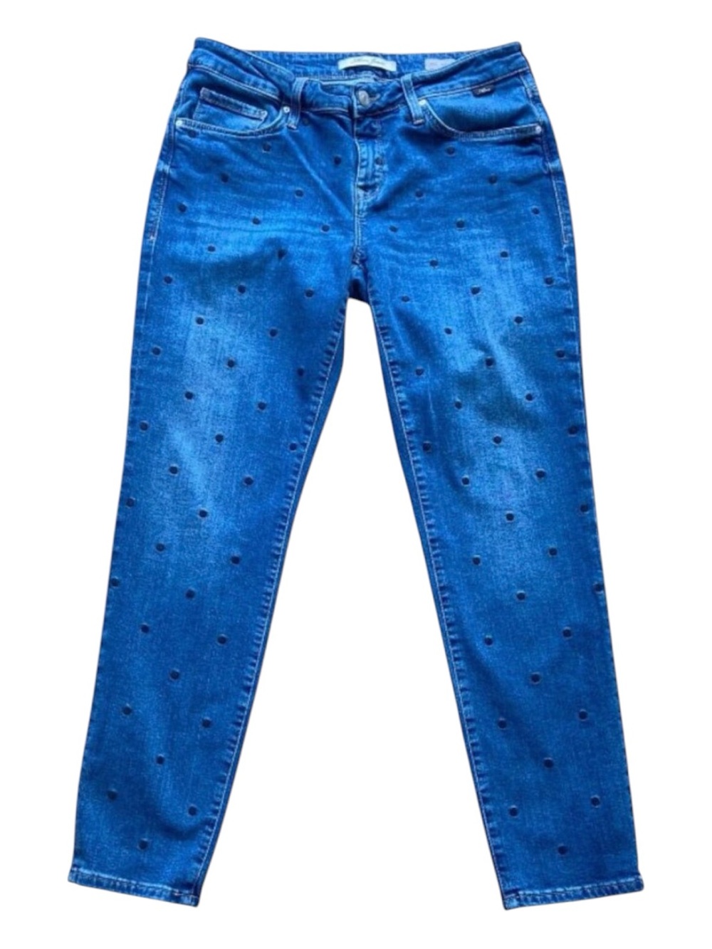 Mavi Ada Boyfriend Polka Dot Blue Jeans Size 29/29 Made In Turkey